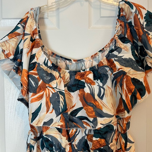 Women Plus Size Bohemian Floral Summer Tropical Vacation Midi Dress 18W & 20W - Picture 9 of 9